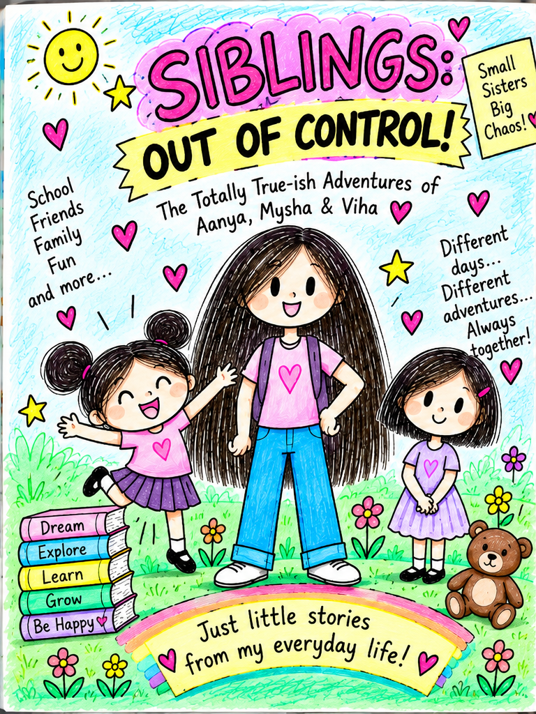 Siblings: Out of Control! cover featuring Aanya, Mysha and Viha