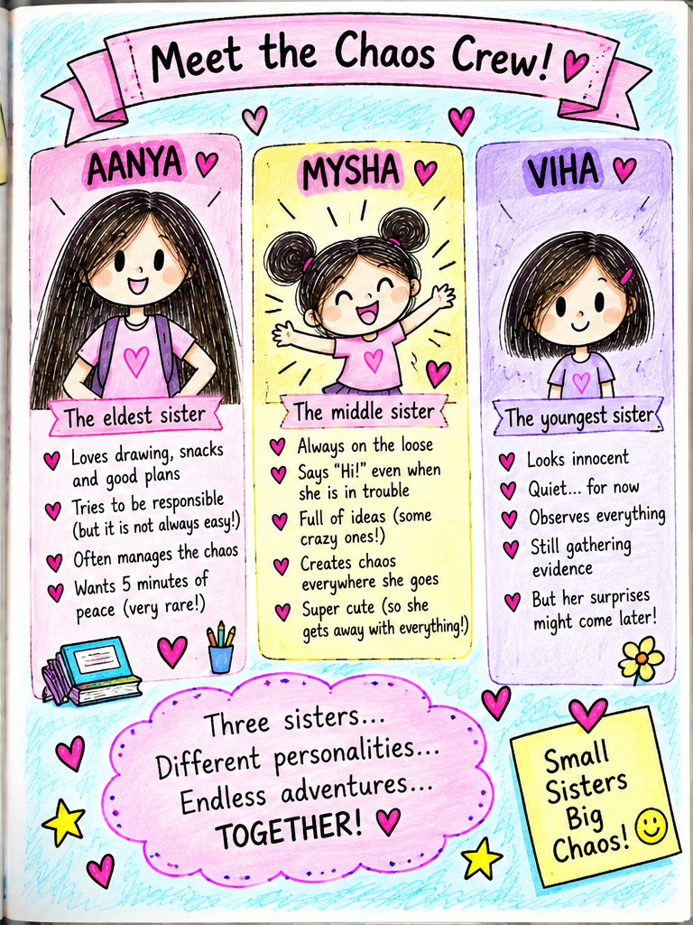 Meet the Chaos Crew: Aanya, Mysha and Viha